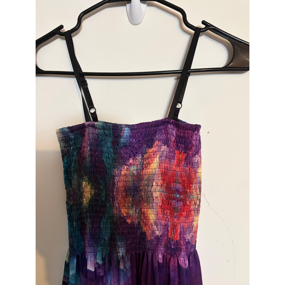 Shoreline Womens Multi Color Abstract Floral Smocked Maxi Dress One Size NWT